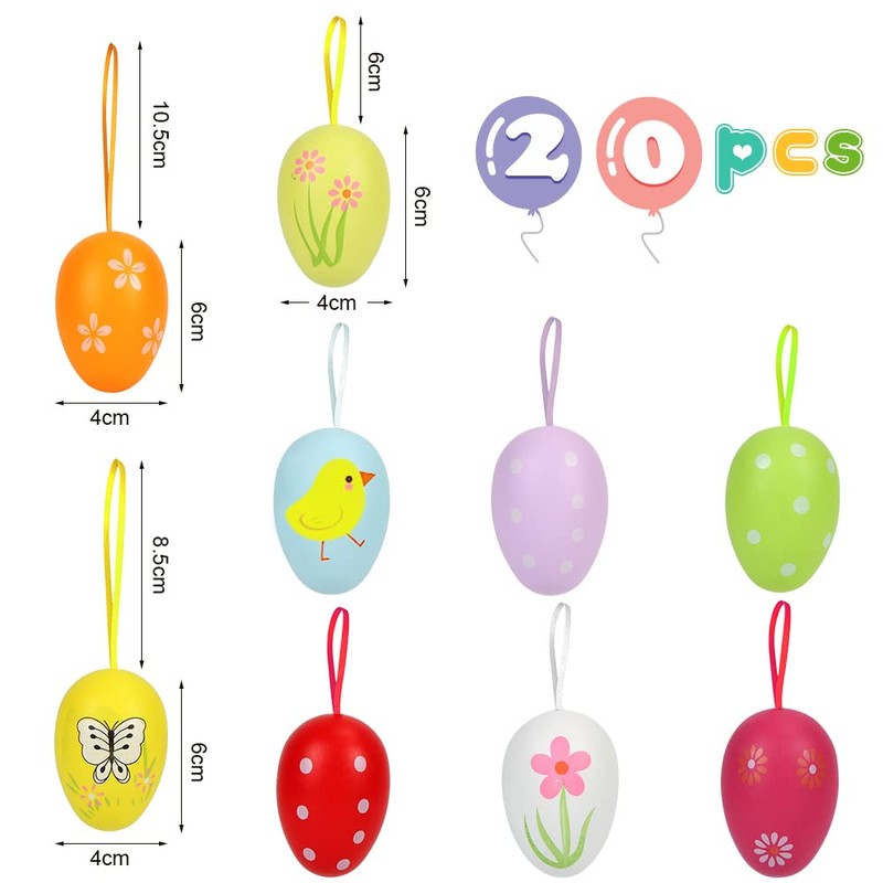 O-Kinee Easter eggs decoration for hanging, plastic Easter decoration