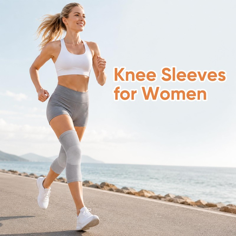 Mivoro Bamboo Knee Sleeve for Knee - One Pair Bamboo