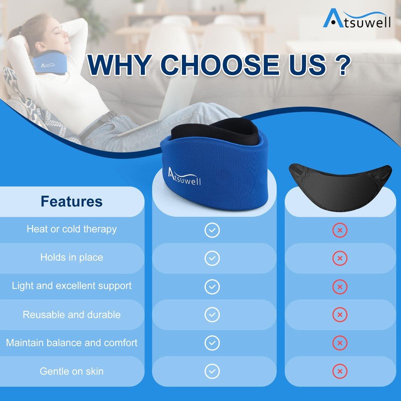 Atsuwell Neck Brace for Sleeping, Soft Cervical Collar for Support,