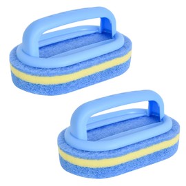2 Cleaning Sponges with Handle 16.9 x 5.7 x 7.5 cm, Sponge Brush Kitchen, Multifunctional Kitchen Sponge, Pool Brush, Sponge Brush Magic Pool