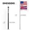 G128 Combo Pack: 25 Ft Telescoping Aluminum Flagpole (Black) &