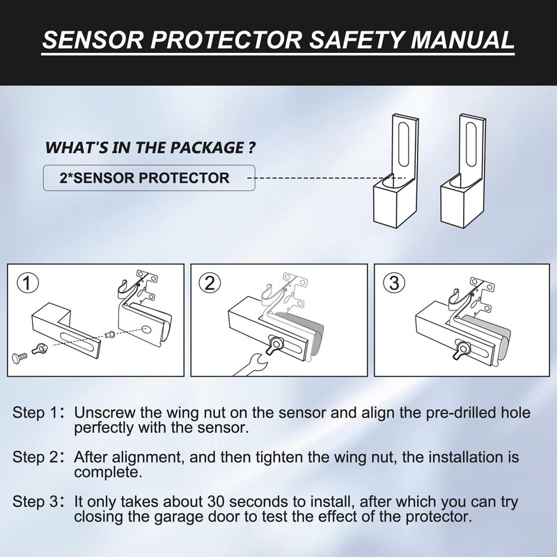 Garage Door Sensor Sun Shield - 2 Pack Garage Door