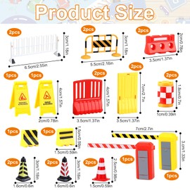 Road Signs Toy Plastic 24 Pieces Traffic Road Signs Toy Miniature Traffic Signs Toy Traffic Signs Toy with Traffic Cone for Dollhouse Accessories Miniature Garden Tools