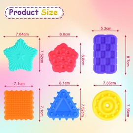 AYESY Fidget Toys Sensory Stone, Sensory Stone for Kids, 6 Different Colours And Unique Textures Of Sensory Stones, Stress Calming Toys for Kids,Adults (6PCS)-Large