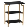Household Essentials Crown Narrow 3 Shelf Open Storage Bookshelf Black