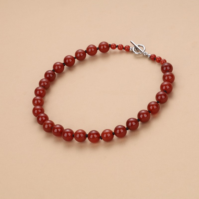 GAVU Carnelian Onyx Large Power Stone Necklace, 0.5 inches (12