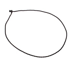 Vifaleno Black 2mm Braided Silk Necklace, 45 cm, Silk, silk