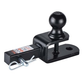 Towever 84031 Towever ATV Hitch Ball Mount 2 inch Ball with 1-1/4 inch Solid Shank, with 1/2 inch Pin & Clip, Rated 2000 lbs