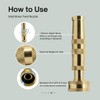 Heavy Duty, Solid Brass, 4" Adjustable Twist Water Nozzle