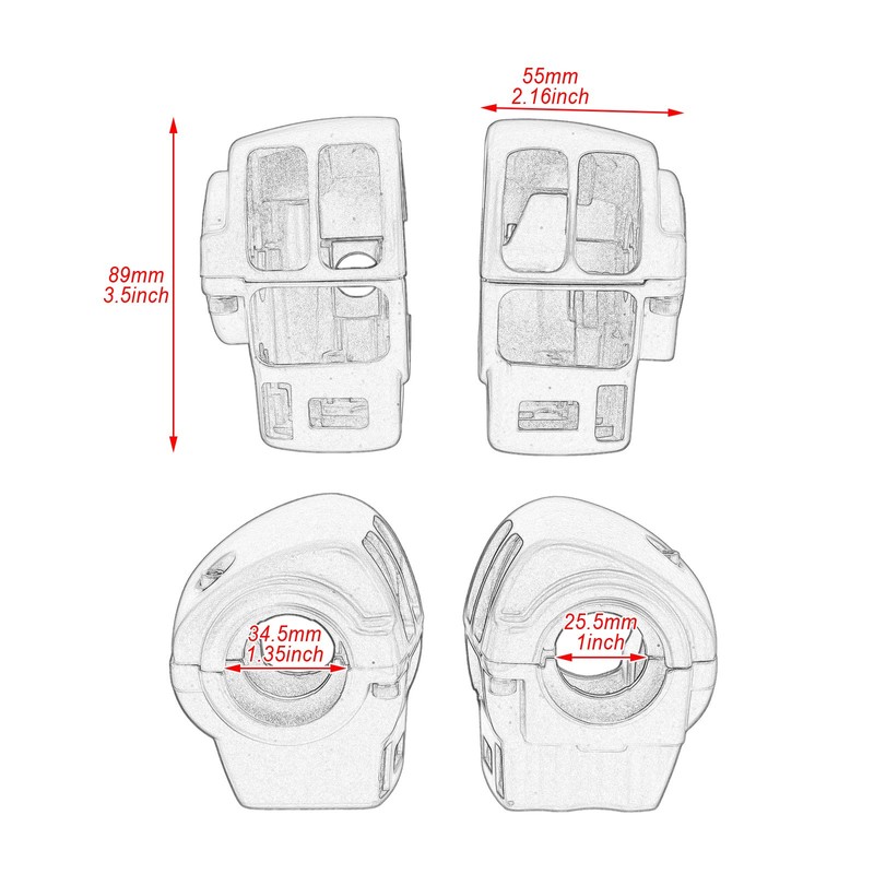 HDBUBALUS Handlebar Switch Housing Cover Case Switch Housing Caps Fit