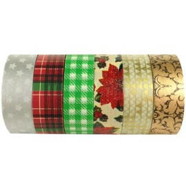 Wrapables Japanese Washi Masking Tape, Christmas Collection (Set of 6) â SET03