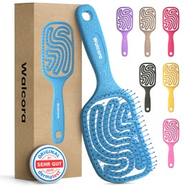 Walcora Hair Brush without Pulling, Detangling Brush & Detangler Brush for Women, Men & Children, for Curls, Wet, Fine & Long Hair, Hair Brush - Blue