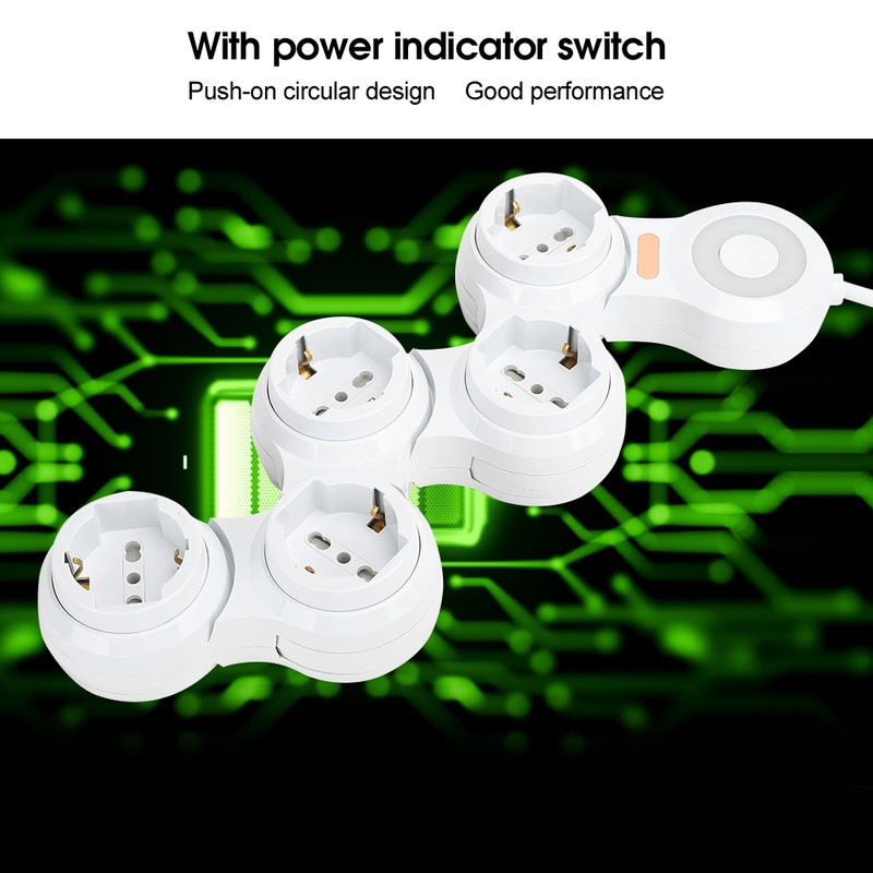 Power Strip Deformation 5 Concave Jack 10A with Power Indicator