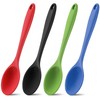 HSDJLXZ 4 Pcs Large Mixing Spoon Silicone Cooking Spoons Colored