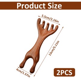 hinbkenla Scalp Massager Comb 2PCS Wooden