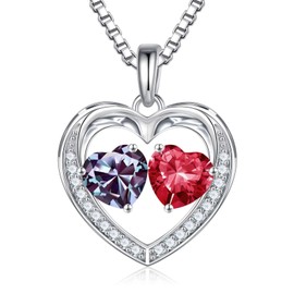 Iefil Daughter Gifts from Mom - Daughter Birthday Gifts, Daughter in Law Gifts, Daughter Christmas Gift, Daughter Valentines Day Gifts | June Alexandrite Necklace, July Created Ruby Necklace