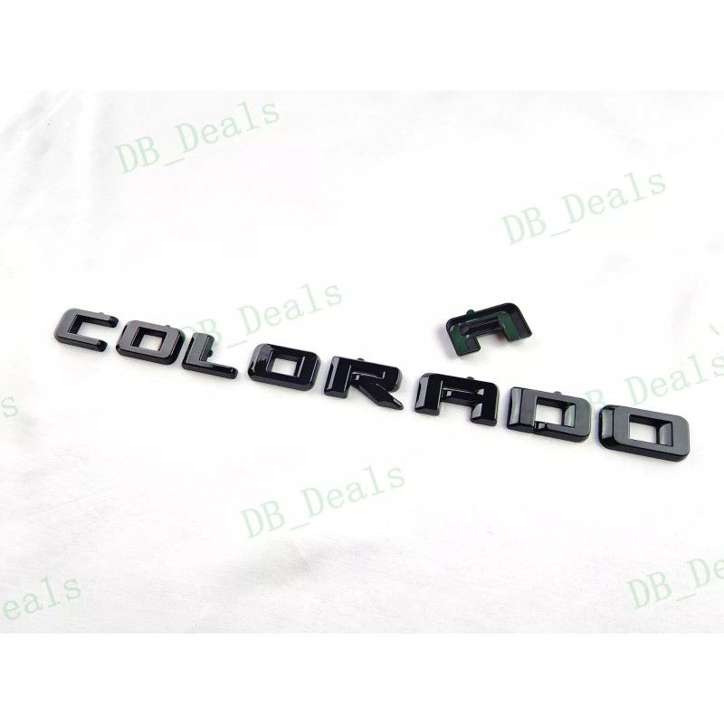 OVERLAY 3PCS Gloss Black Door Rear Colorado Emblems Letters Fit