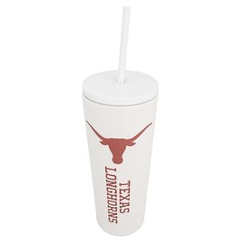 University of Texas 24oz Rally Tumbler Longhorns UT Austin Insulated Stainless Steel with Lid and Straw Reusable Double Walled Cup Hot and Cold Drinkware Full Color 24 Ounces (Design B)
