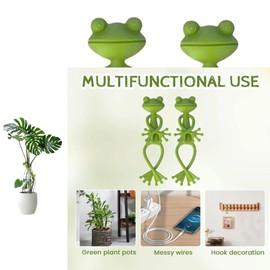 2PCS Frog Plant Stand, Cute Fr og Flower Pot Hugger Plant Climbing Fixture Clips, Green Fro g Plant Stand & Holder for Garden Pot, Green F rog Plant Supports for Indoor Outdoor Garden Decorations