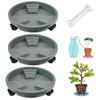 3 Pack 13 inch Plant Caddy with Lockable Wheels, Drainage