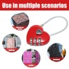 3 Pcs Red Heart Shape Code Lock, Wire Rope 3