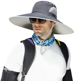 6" Large Wide Brim Sun Hats, Men and Women Bucket Hat for Outdoor Fishing Hiking Garden Lawn Yard Work Safari Beach Kayaking
