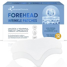 Forehead Wrinkle Patches, Overnight Silicone Wrinkle Patch 12 Pcs, Collagen Anti Wrinkle Patches for Fine Lines & Frown Lines