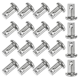 M METERXITY 20-Pack Single Hole Clevis Pins, M6 x 10mm 304 Stainless Steel Flat Head Clevis Pins for Mechanical Linkage/Fixed Parts/Ship Rigging, Link Hinge Pin Reusable