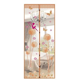 Uministyle Brown Magnetic Mesh Door Curtain 90cm x 210cm