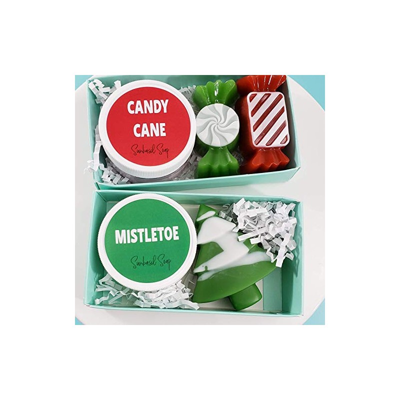 Christmas Candy Cane Soap Spa Box. Secret Santa Small Gift