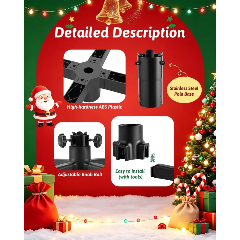 Rolling Christmas Tree Stand Heavy Duty for Up to 7.5