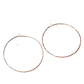 Hoop earrings,copper hoop with oxidized hard hammer textured on sterling silver hooks style