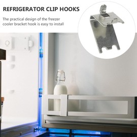 Healeved Freezer Cooler Shelf Support 12 Pcs Freezer Shelf Stainless Steel Buckle Rack Clip Cooler Shelf Support Hooks, Silverx2pcs, RMNB5757V1209EGY