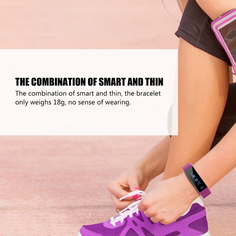 0.86inch IPS Color Screen Smart Bracelet Pedometer Sport Bluetooth Purple