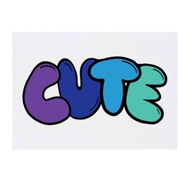 'Cute' Temporary Tattoo - Water Resistant, Skin-Safe, Non-Toxic Transfer (TO00082545)