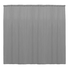 Backdrop King Inc, Polyester Poplin Backdrop Drape Curtain Panel with 4" Rod Pocket (Grey, 10 Feet Wide x 15 Feet High Seamless)