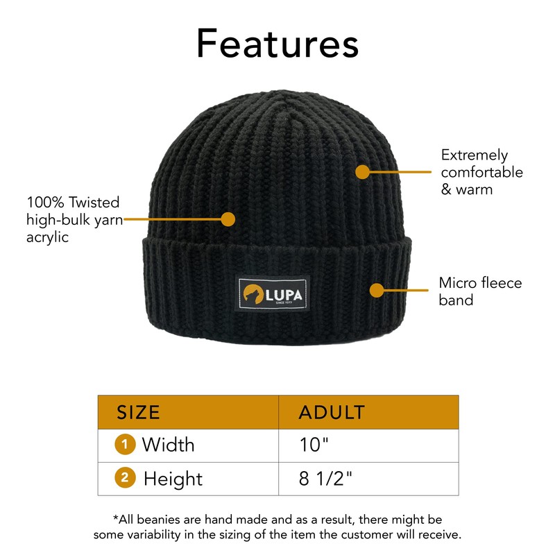 LUPA Unisex Extreme Cold Fleece-Band Beanie - Winter Hats for
