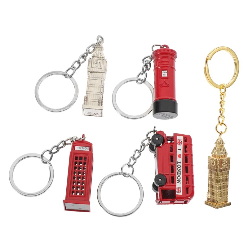 COHEALI 10pcs Souvenir London Bus Keychain British Key Holder British
