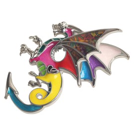 WEVENI Alloy Fantasy Dinosaur Dragon Brooch Enamel Pins for Women Lady Girls Fashion Jewellery Gift, Metal Metal enamel, No gemstone