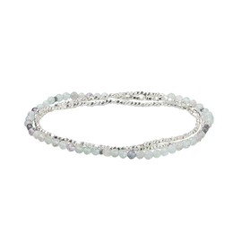 Scout Curated Wears - Women's Delicate Stone Wrap Bracelet & Necklace - Fluorite/Silver