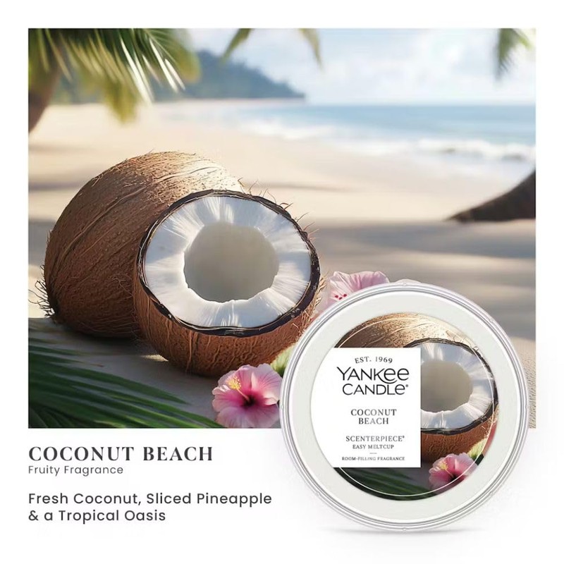 Yankee Candle Coconut Beach Scenterpiece Easy Meltcup, Fresh Scent