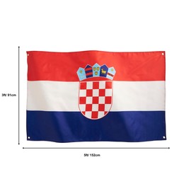 Runesol Croatia National Flag, 91 x 152 cm (3 x 5 ft), Zastava Hrvatske, 4 Eyelets, Brass Eyelet in Each Corner, Croatian Flag, Premium Flags for Indoor and Outdoor Use, Waterproof, Epiphany