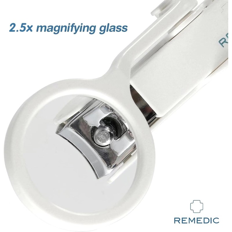 Remedic Extra Large Nail Clippers with Magnifier for Fingernails &