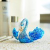 HDCRYSTALGIFTS Blue Swan Hinged Jewelry Box Ring Earrings Jewelry Organizer