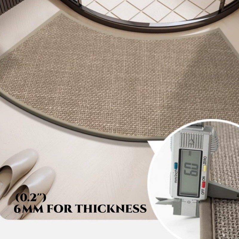 Non-Slip Corner Shower Mats,Semi-Circular Bath Mat, Curved Bath Rug, Washable