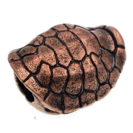 Red Copper Turtle Shell Paracord Bead,Retro Carved Antique EDC for Knife Lanyard Cord Bracelet Metal Brass Charms Accessories (Red Copper)