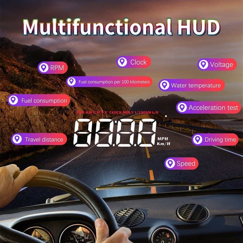wiiyii HUD Car Head Up Display,GPS speedometer for car with
