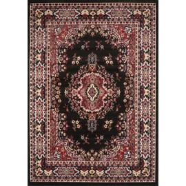 Home Dynamix Ariana Ksara Area Rug 3 Piece Set (4'11" x6'11,1'8" x4'11,1'8" x2'8), Border Black
