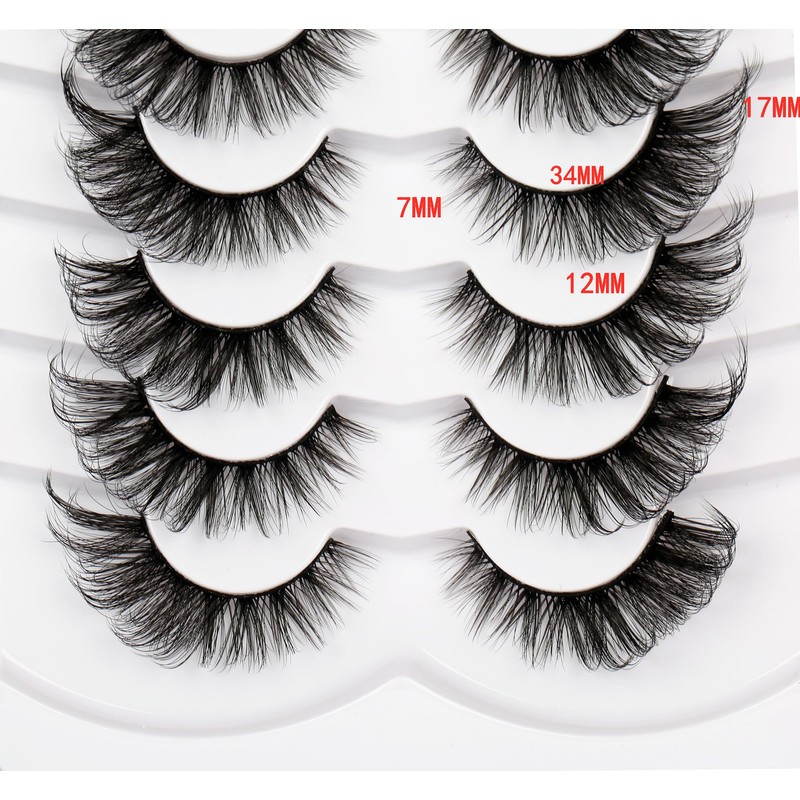 Poolunch False Eyelashes Cat Eye Lashes 8D Volume Wispy Natural