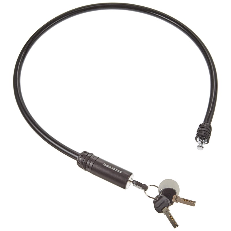 Bridgestone WL-AD.B Allock Bicycle Key Wire Lock, Black, Anti-Theft, Anti-Theft,